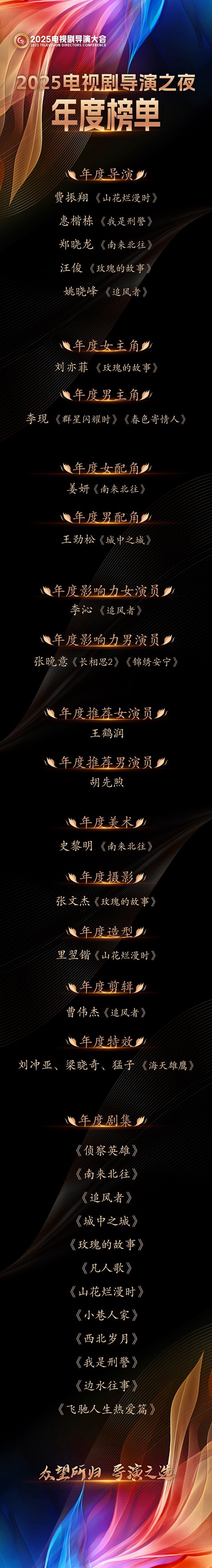 2025电视剧导演大会年度榜单公布